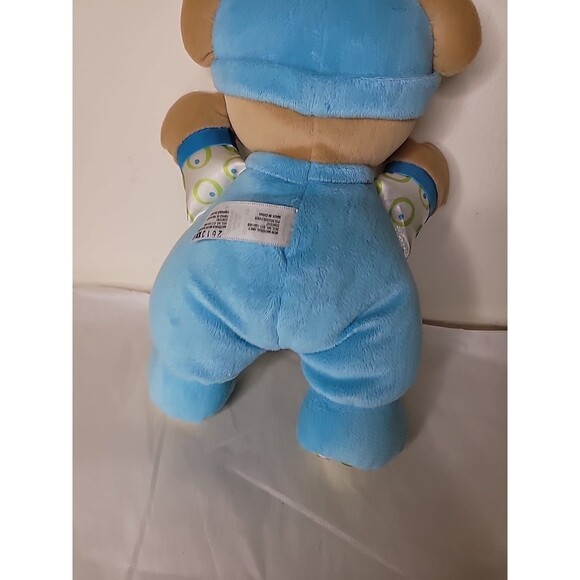 Fisher Price Baby's 1st First Teddy Bear 11" Blue Lovey Plush Toy Boy Rattle - Picture 9 of 16